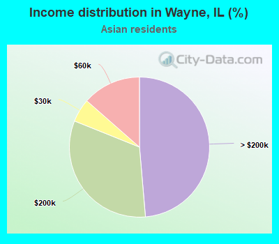Income distribution in Wayne, IL (%)