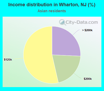 Income distribution in Wharton, NJ (%)