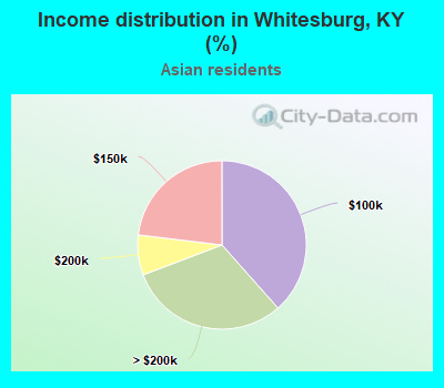 Income distribution in Whitesburg, KY (%)