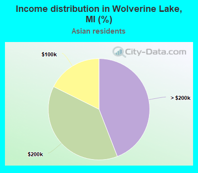 Income distribution in Wolverine Lake, MI (%)