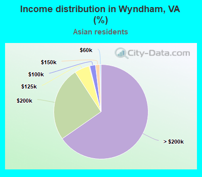 Income distribution in Wyndham, VA (%)