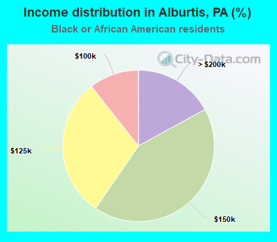 Income distribution in Alburtis, PA (%)