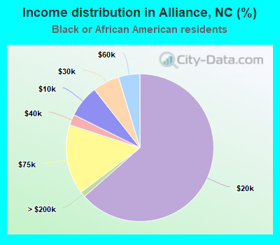 Income distribution in Alliance, NC (%)