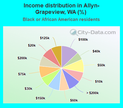 Income distribution in Allyn-Grapeview, WA (%)