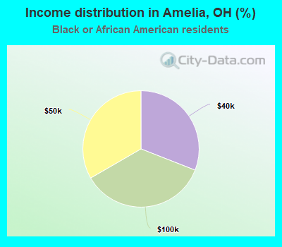 Income distribution in Amelia, OH (%)