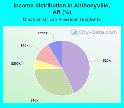 Income distribution in Anthonyville, AR (%)