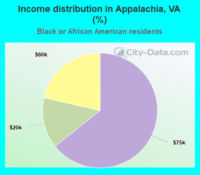 Income distribution in Appalachia, VA (%)