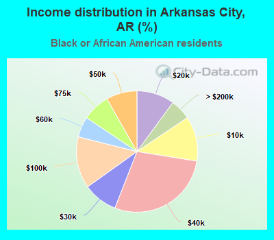 Income distribution in Arkansas City, AR (%)