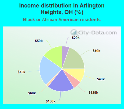 Income distribution in Arlington Heights, OH (%)