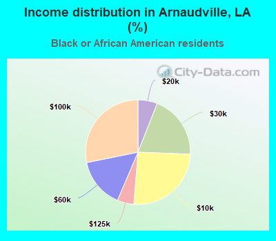 Income distribution in Arnaudville, LA (%)