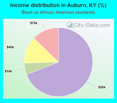 Income distribution in Auburn, KY (%)