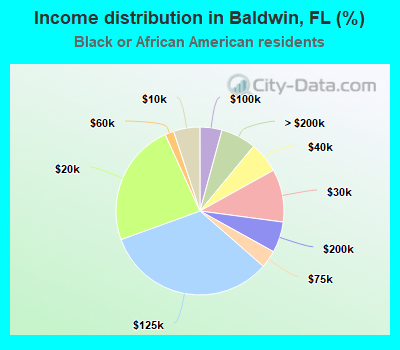 Income distribution in Baldwin, FL (%)