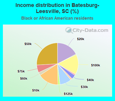 Income distribution in Batesburg-Leesville, SC (%)