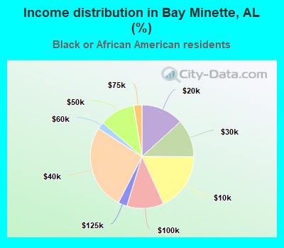 Income distribution in Bay Minette, AL (%)