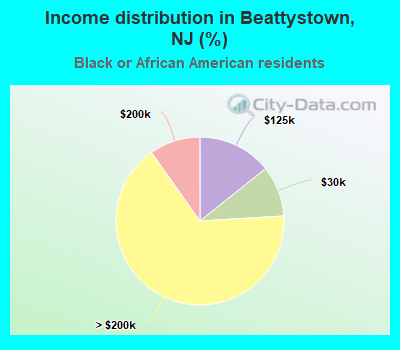 Income distribution in Beattystown, NJ (%)