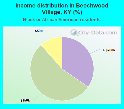 Income distribution in Beechwood Village, KY (%)