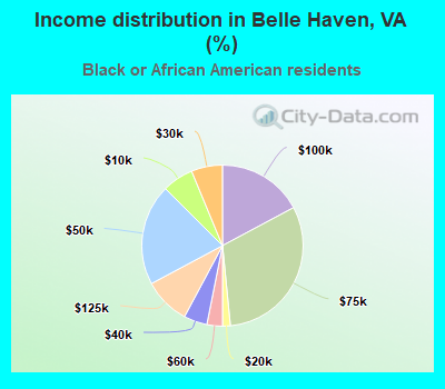 Income distribution in Belle Haven, VA (%)
