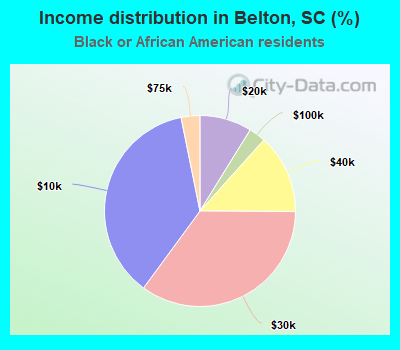 Income distribution in Belton, SC (%)