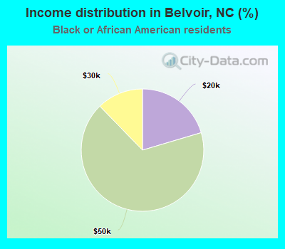 Income distribution in Belvoir, NC (%)