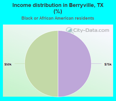 Income distribution in Berryville, TX (%)