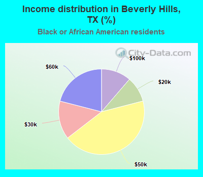 Income distribution in Beverly Hills, TX (%)