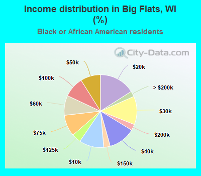 Income distribution in Big Flats, WI (%)