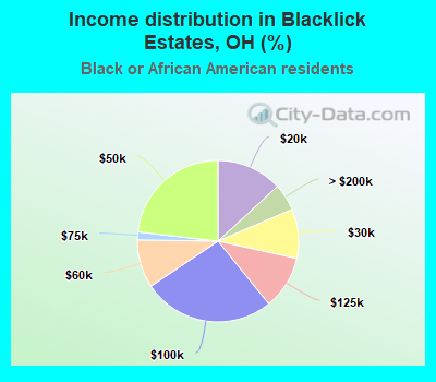 Income distribution in Blacklick Estates, OH (%)