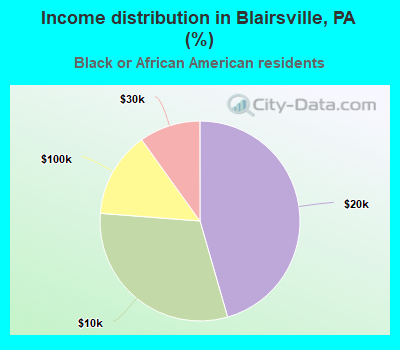 Income distribution in Blairsville, PA (%)