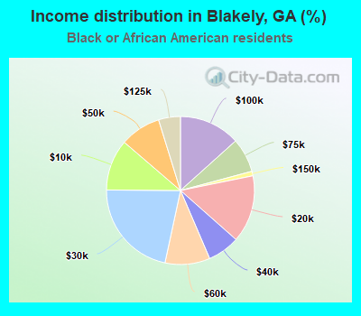 Income distribution in Blakely, GA (%)