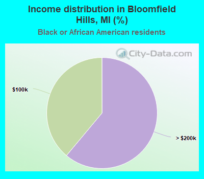 Income distribution in Bloomfield Hills, MI (%)
