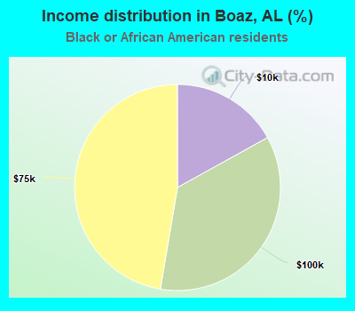 Income distribution in Boaz, AL (%)