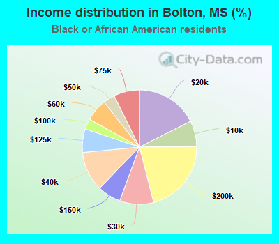 Income distribution in Bolton, MS (%)