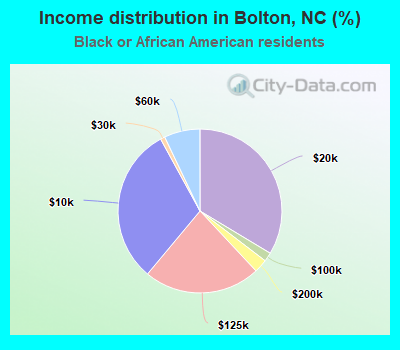 Income distribution in Bolton, NC (%)