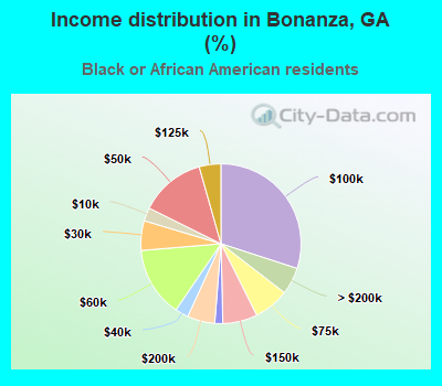 Income distribution in Bonanza, GA (%)