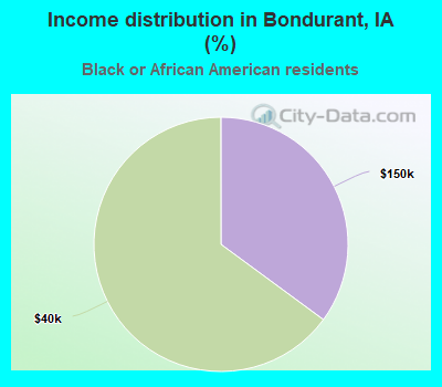 Income distribution in Bondurant, IA (%)