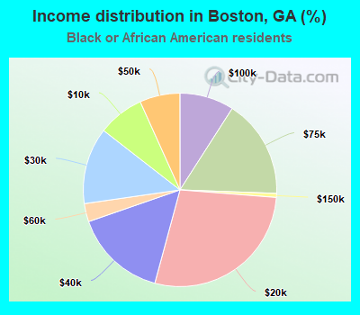 Income distribution in Boston, GA (%)