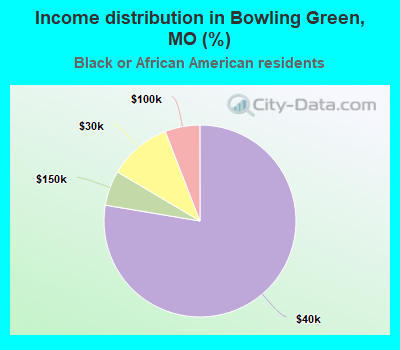 Income distribution in Bowling Green, MO (%)