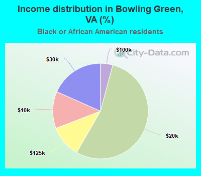 Income distribution in Bowling Green, VA (%)