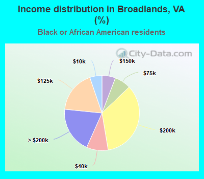 Income distribution in Broadlands, VA (%)