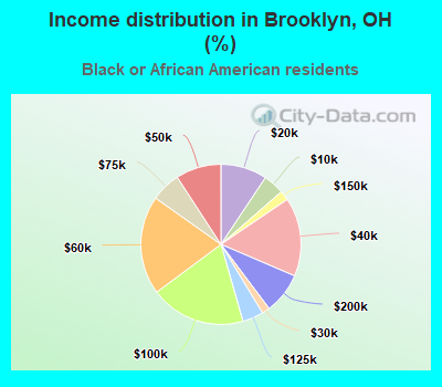 Income distribution in Brooklyn, OH (%)