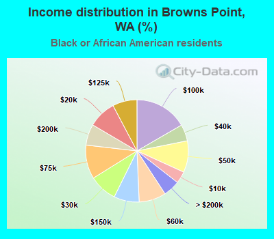 Income distribution in Browns Point, WA (%)