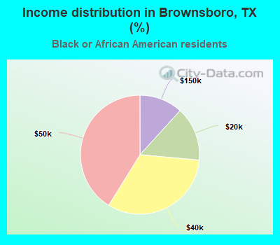 Income distribution in Brownsboro, TX (%)