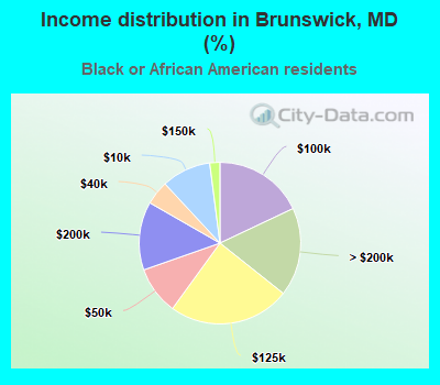 Income distribution in Brunswick, MD (%)