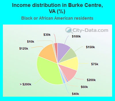 Income distribution in Burke Centre, VA (%)