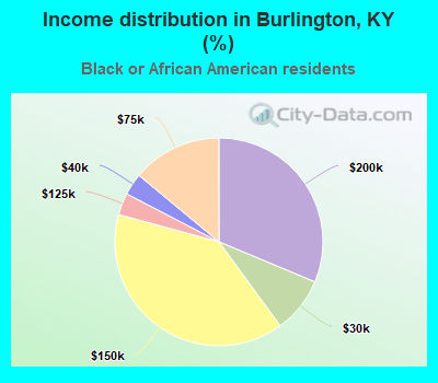 Income distribution in Burlington, KY (%)