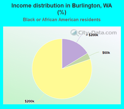 Income distribution in Burlington, WA (%)