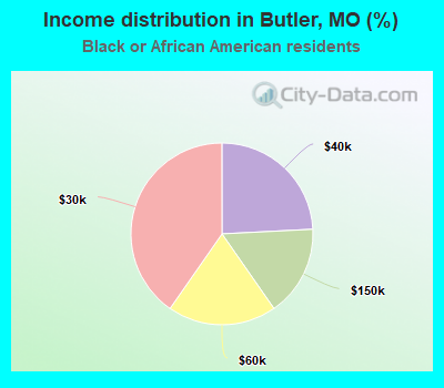 Income distribution in Butler, MO (%)