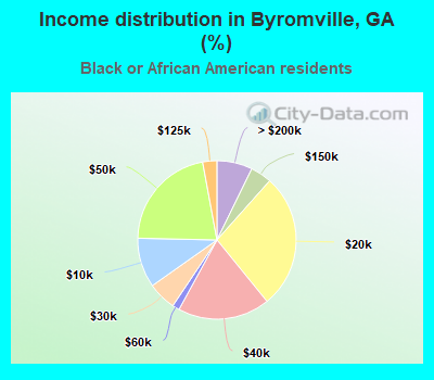 Income distribution in Byromville, GA (%)