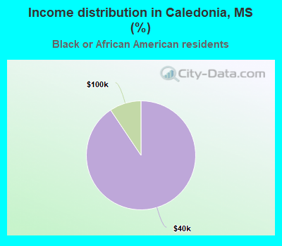 Income distribution in Caledonia, MS (%)