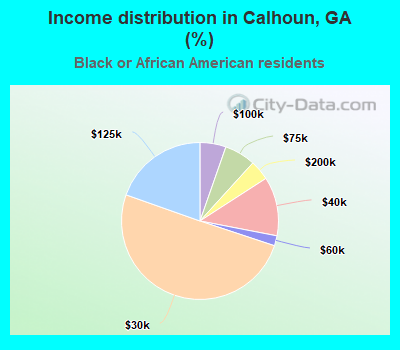 Income distribution in Calhoun, GA (%)